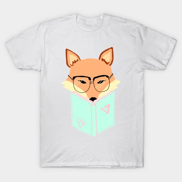 Reading Fox T-Shirt by chelsyn